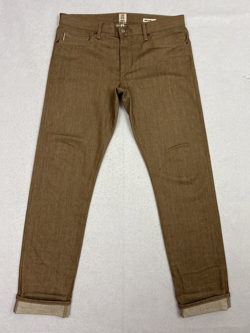 Hiroshi Kato Mens 36 Slim Fit Selvedge Denim Jeans The Pen Copper Raw USA